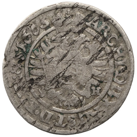1665 SH 3 kreuzers Leopold I Silesia Coin Mint Wrocław
