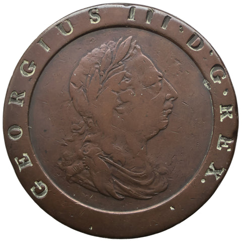 1797 2 Pence Cartwheel George III Coin UK 2nd issue