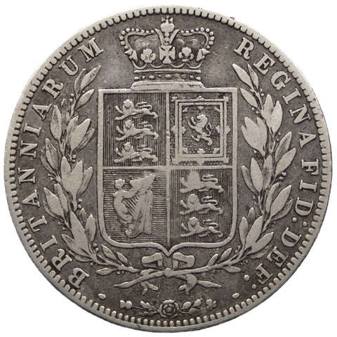 1874 Half Crown Victoria UK Coin Silver 1st portrait 2nd type