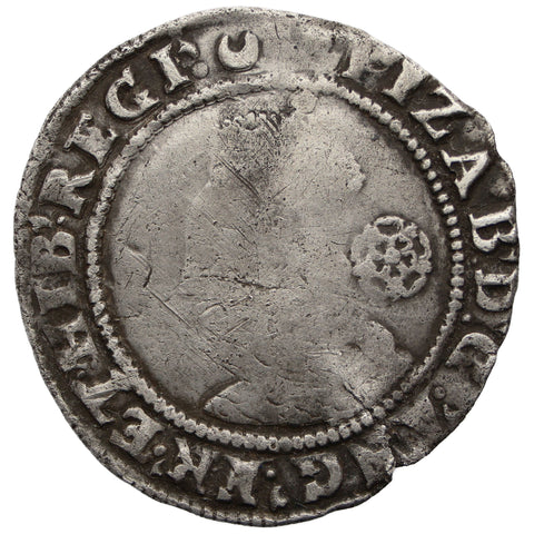 1587 6 Pence Elizabeth I Coin England Mintmark Crescent 6th issue 2nd type