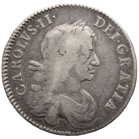 1671 Half Crown Charles II Coin UK Silver 3rd bust