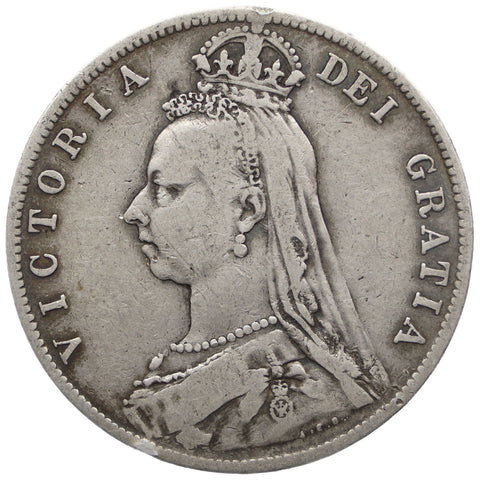 1889 Half Crown Victoria Coin UK Silver 2nd portrait