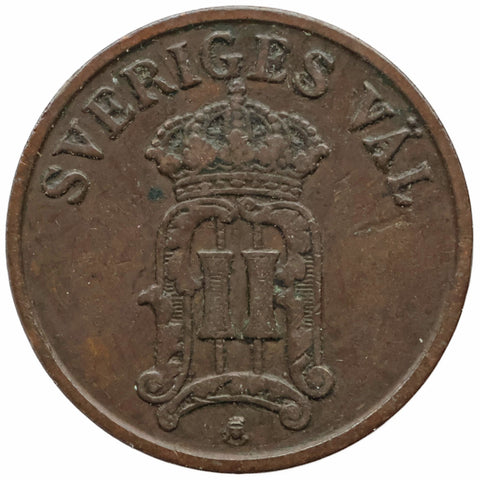 1907 1 Ore Sweden Coin Oscar II