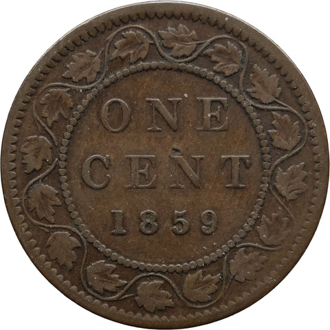 1859 One Cent Canada Coin Queen Victoria