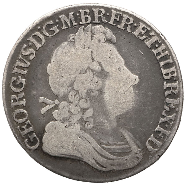 1723 Shilling George I Coin UK Silver SS and C in angles 1st bust