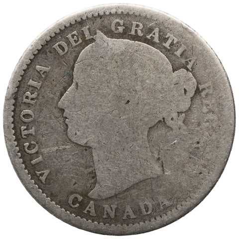 1874 H 10 Cents Victoria Canada Coin Silver