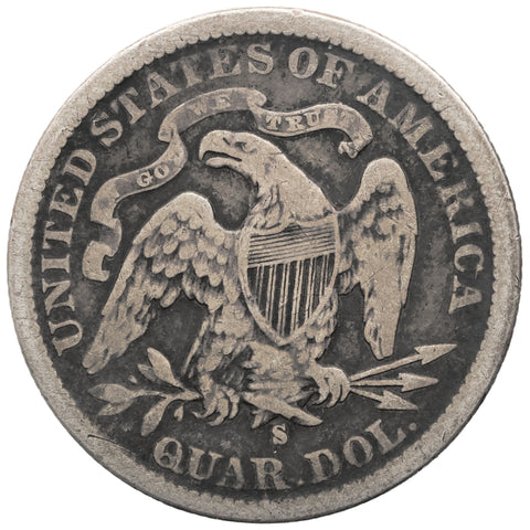1877 S Quarter Dollar United States Coin Seated Liberty