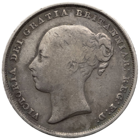 1839 Shilling Victoria Coin Silver United KIngdom