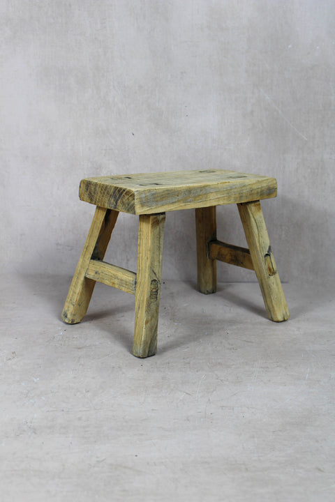 Vintage Rustic Stool Small - Elm wood - 45
