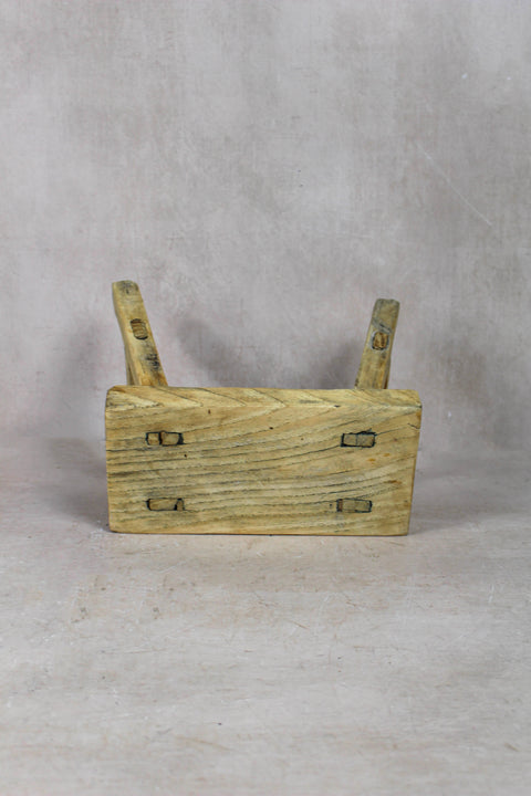 Vintage Rustic Stool Small - Elm wood - 45