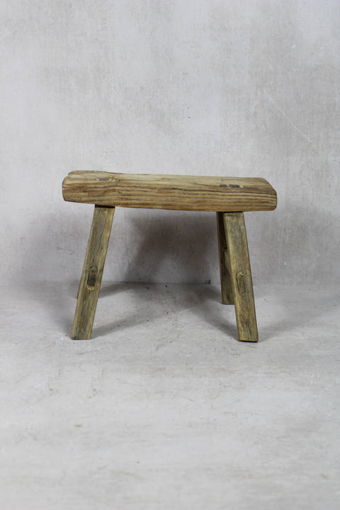 Vintage Rustic Stool Small - Elm wood - 46