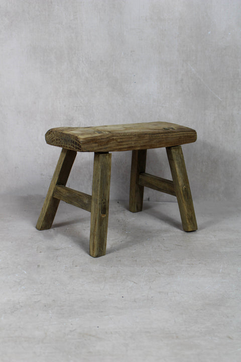 Vintage Rustic Stool Small - Elm wood - 46