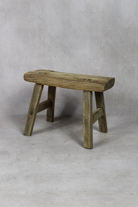 Vintage Rustic Stool Small - Elm wood - 46
