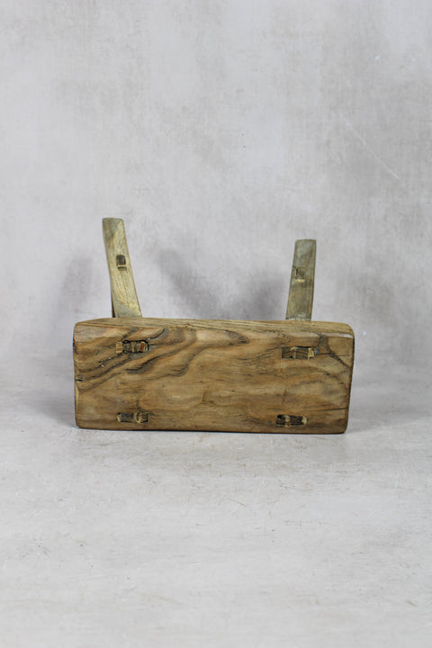 Vintage Rustic Stool Small - Elm wood - 46