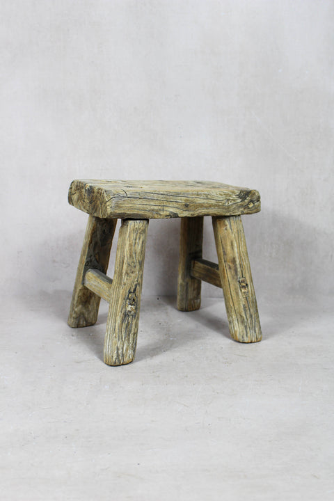 Vintage Rustic Stool Small - Elm wood - 48
