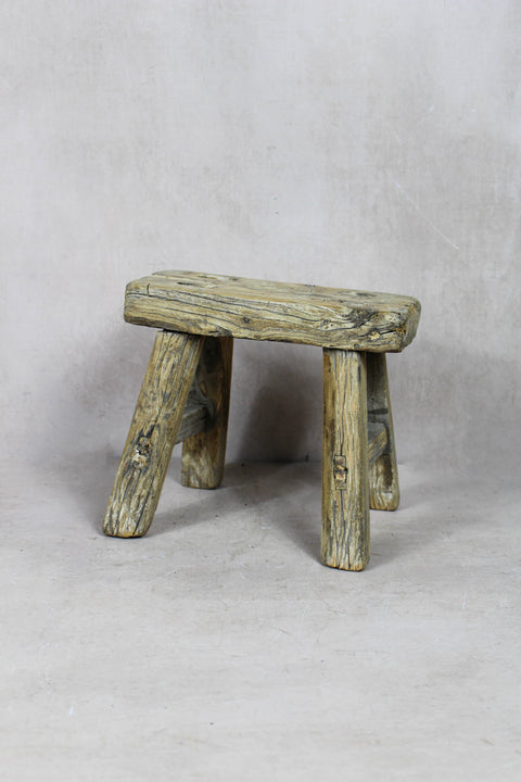 Vintage Rustic Stool Small - Elm wood - 48