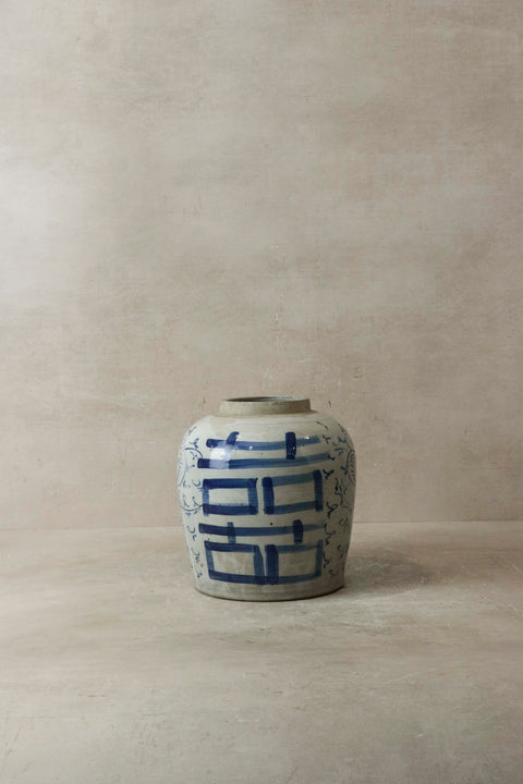 Alte blau-weiße Porzellanvase Nr. 3