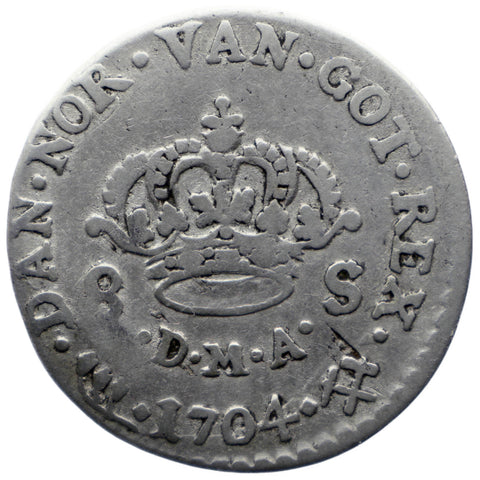 1704 8 Skilling Norway Frederick IV Coin Type I