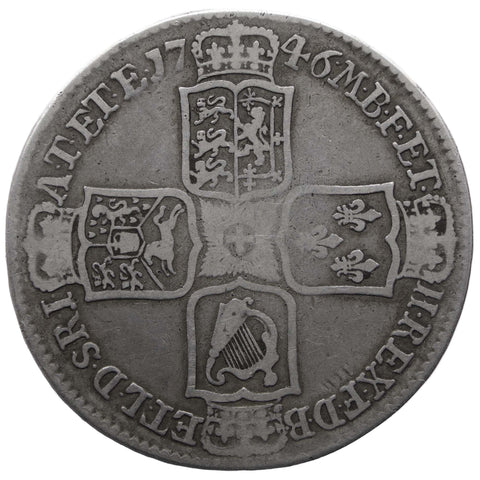 1746 Half Crown George II Coin Silver UK Lima