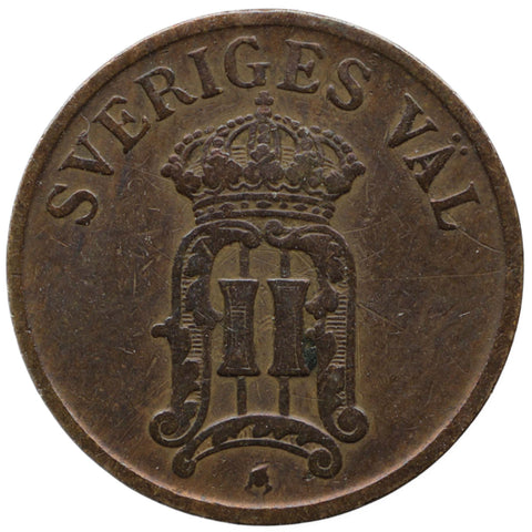 1907 One Ore Sweden Oscar II Coin