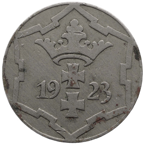 1923 10 Pfennig Danzig Coin