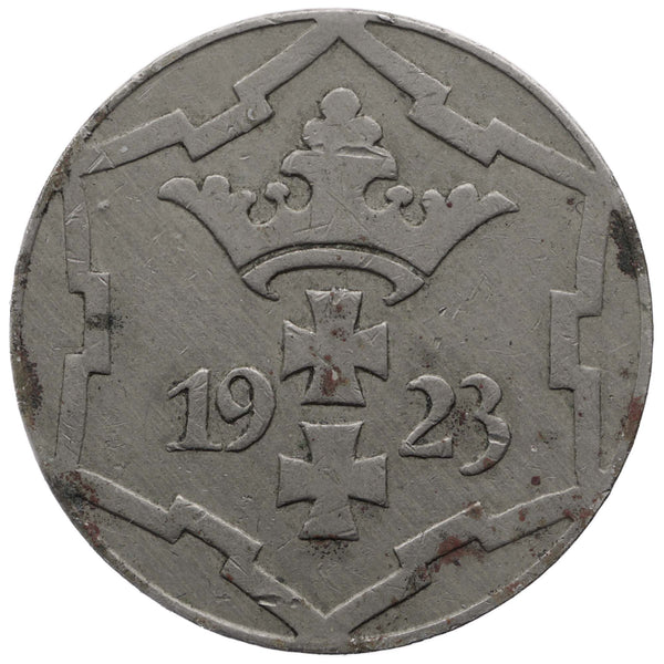 1923 10 Pfennig Danzig Coin