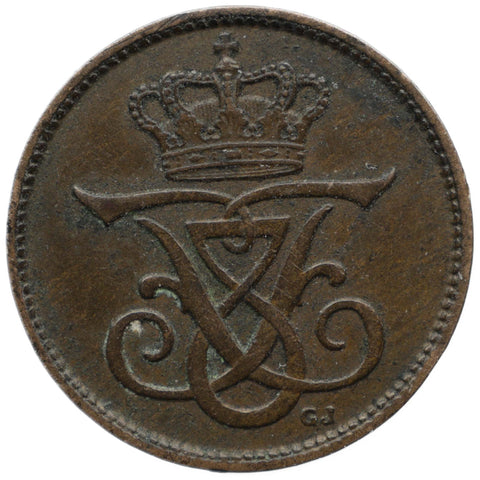 1907 1 Øre Denmark Coin Frederik VIII
