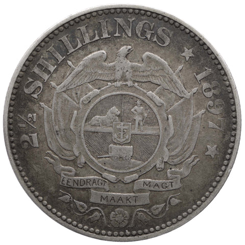 1897 2½ Shillings South Africa Coin Paul Kruger