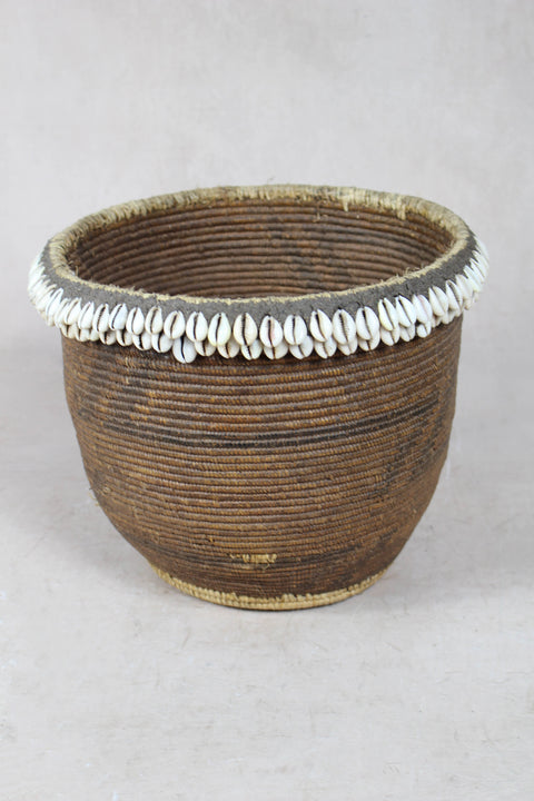 Vintage Tutsi Basket - Rwanda - with Cowrie shells - 106.13