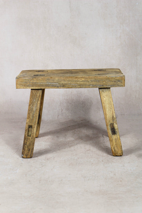 Vintage Rustic Stool Small - Elm wood - 49