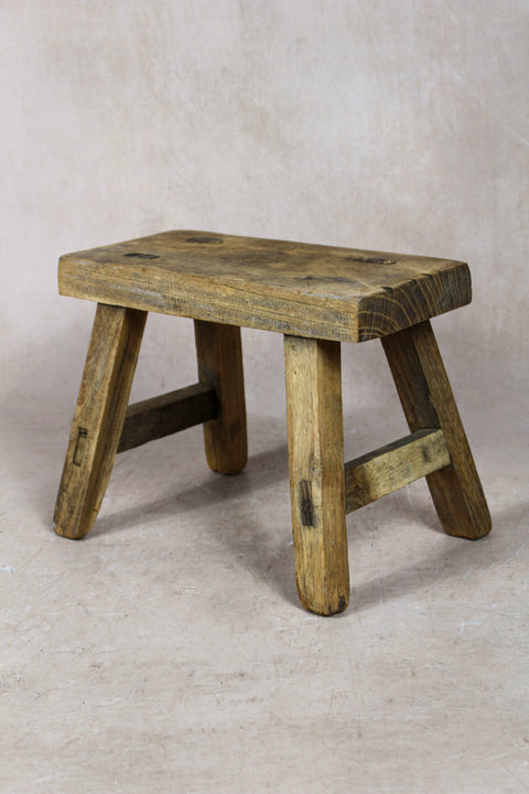Vintage Rustic Stool Small - Elm wood - 49