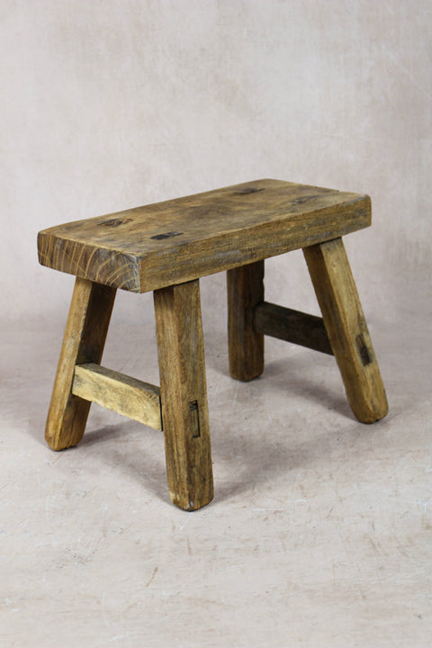 Vintage Rustic Stool Small - Elm wood - 49