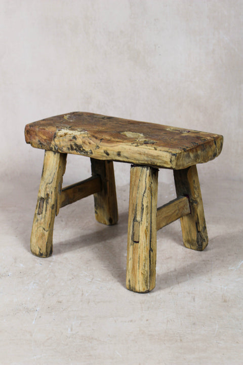 Vintage Rustic Stool Small - Elm wood - 50