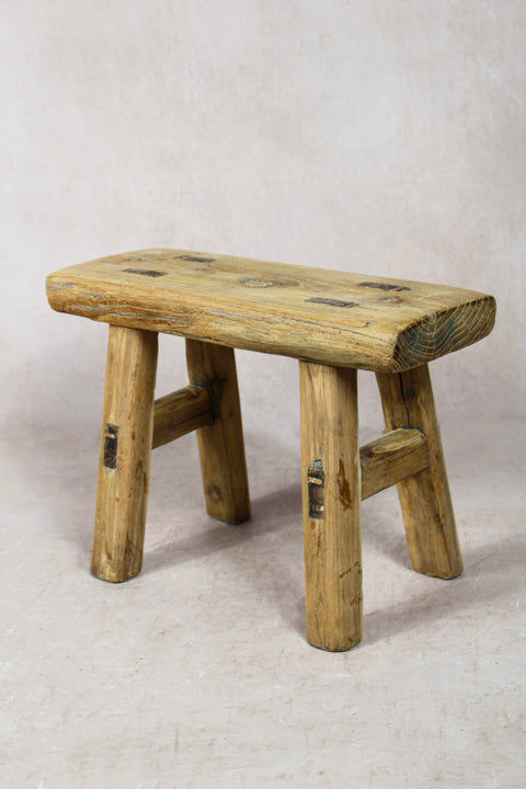 Vintage Rustic Stool Small - Elm wood - 52