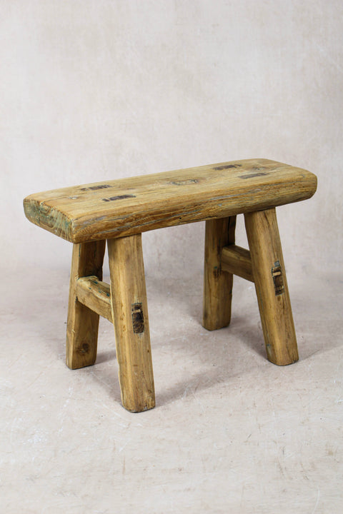 Vintage Rustic Stool Small - Elm wood - 52