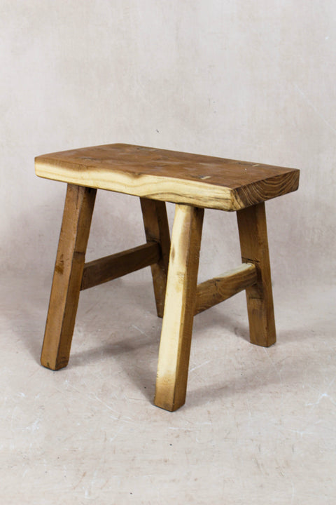 Vintage Rustic Stool Small - Elm wood - 53