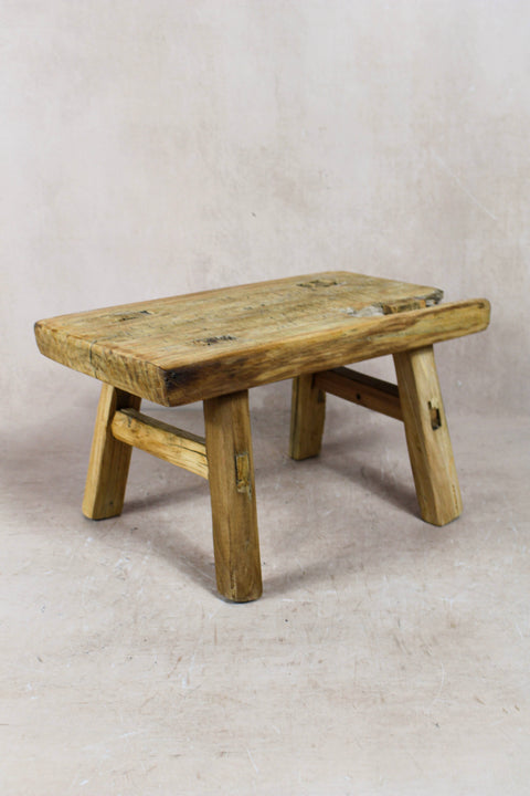 Vintage Rustic Stool Small - Elm wood - 56