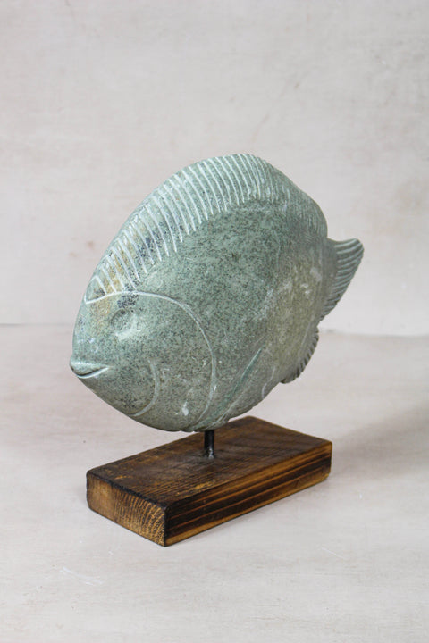 Stone Fish Sculpture - Zimbabwe - 159.5