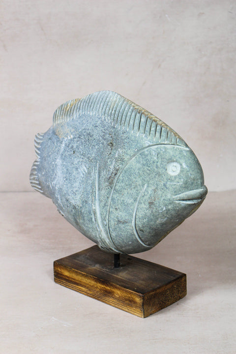 Stone Fish Sculpture - Zimbabwe - 159.8