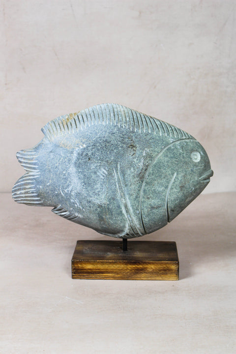 Stone Fish Sculpture - Zimbabwe - 159.8