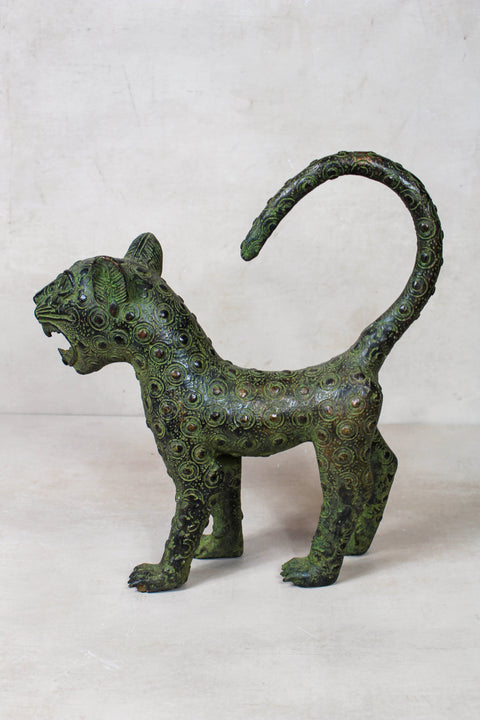 Benin Leopard sculpture - Bronze Large 107.2