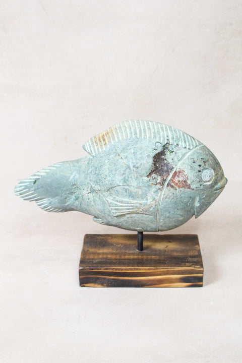 Stone Fish Sculpture - Zimbabwe - 159.12