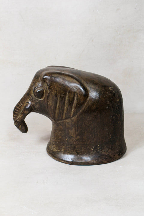 Makonde Mangbetu Elephant Head Sculpture - 234.1
