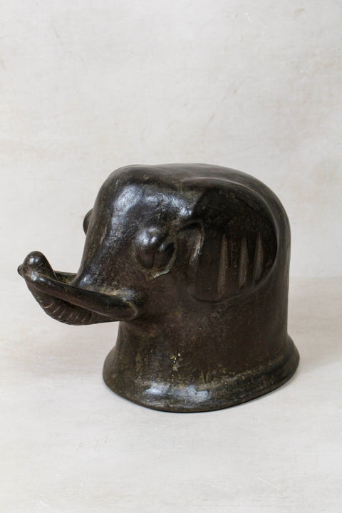 Makonde Mangbetu Elephant Head Sculpture - 234.2