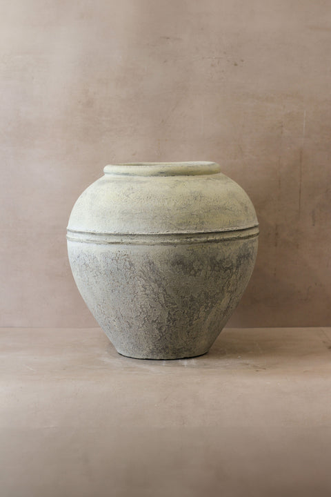 Large White Rustic Indonesian Pot No 26