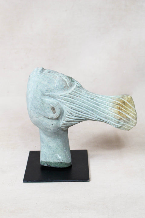 Stone head sculpture by Rizimu Chiwawa Zimbabwe 30.5
