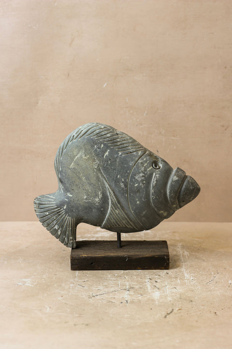 Stone Fish Sculpture - Zimbabwe - 35.6