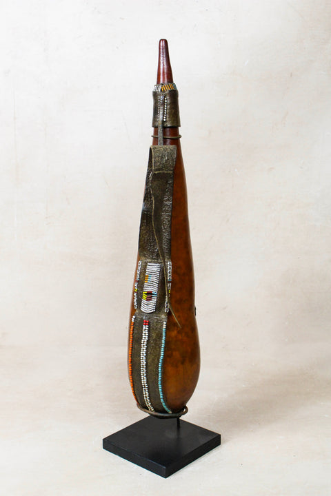 Vintage Beaded Maasai Calabash - Kenya - 52.8