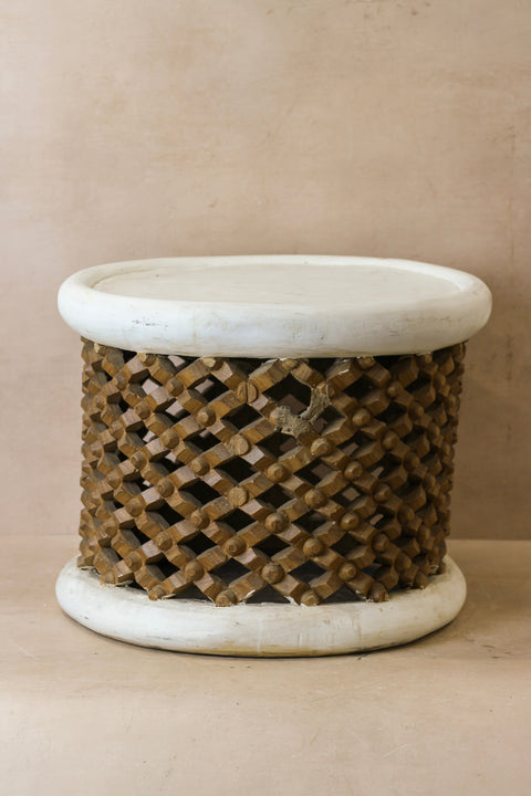 Bamileke Tisch - Weiß/Natur