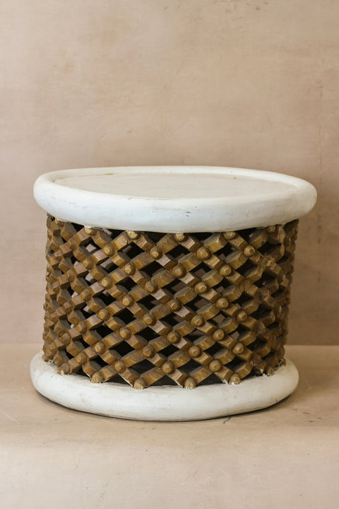 Bamileke Tisch - Weiß/Natur